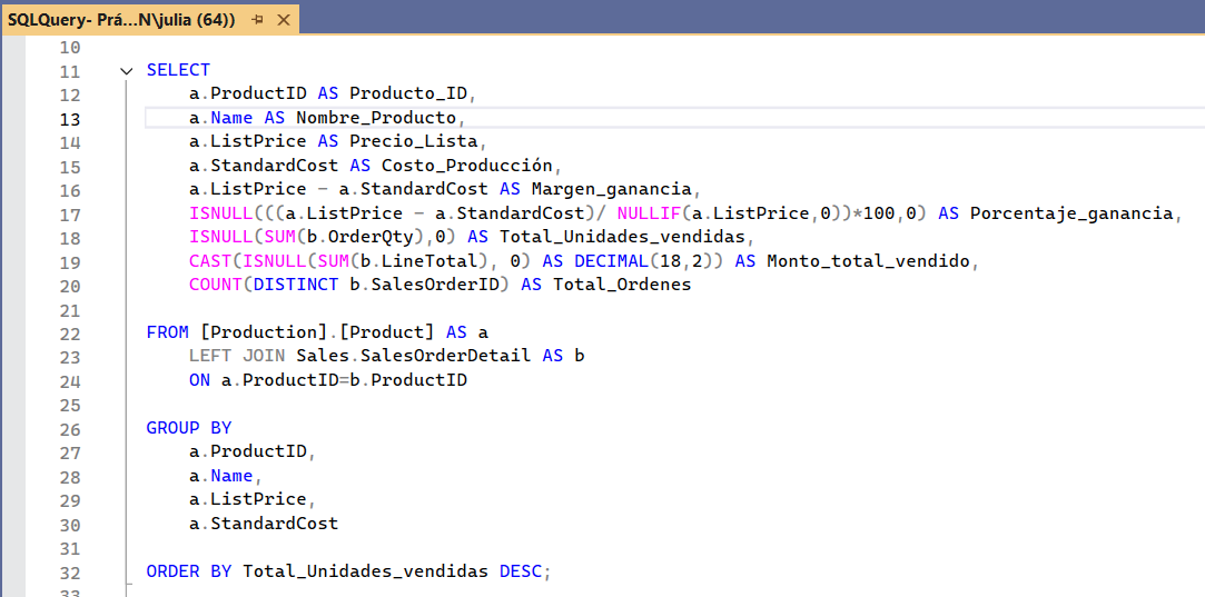 Código SQL